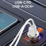 شارژر فندکی الدینیو مدل C509Q به همراه کابل USB-C