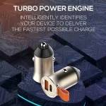 شارژر فندکی الدینیو مدل C509Q به همراه کابل USB-C