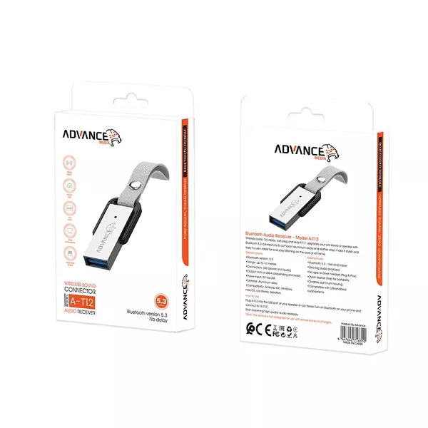 ADVANCE-Car-Bluetooth-A-T12 دانگل بلوتوث خودرو ادونس مدل A-T12