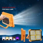پروژکتور شارژی خورشیدی 300 وات HG DUE مدل SOLAR LED LIGHT HG-6