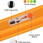 پروژکتور شارژی خورشیدی 300 وات HG DUE مدل SOLAR LED LIGHT HG-6