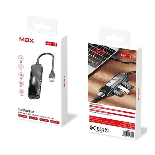 هاب 4 پورت USB3.0 مکس مدل MV-33