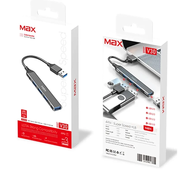 هاب 4 پورت USB3.0 مکس مدل V30